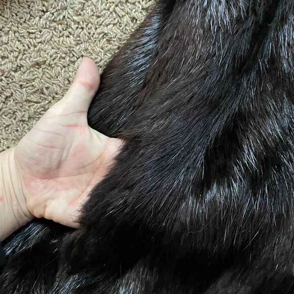 Vintage Beautiful Full Length Mahogany Mink Fur Coat Jacket Medium - Picture 9 of 13